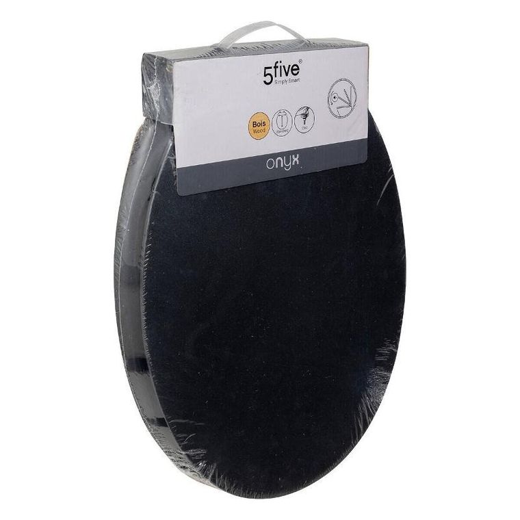 5five Simply Smart, Onyx, deska sedesowa, cicho opadająca, 37,5-49,9-5,2 cm