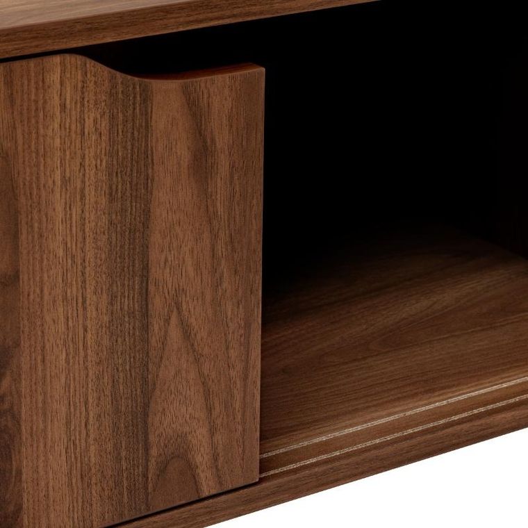 5five Simply Smart, Slidy, stolik kawowy z zamkniętymi półkami, kolor ciemnego drewna, 108-60-42 cm