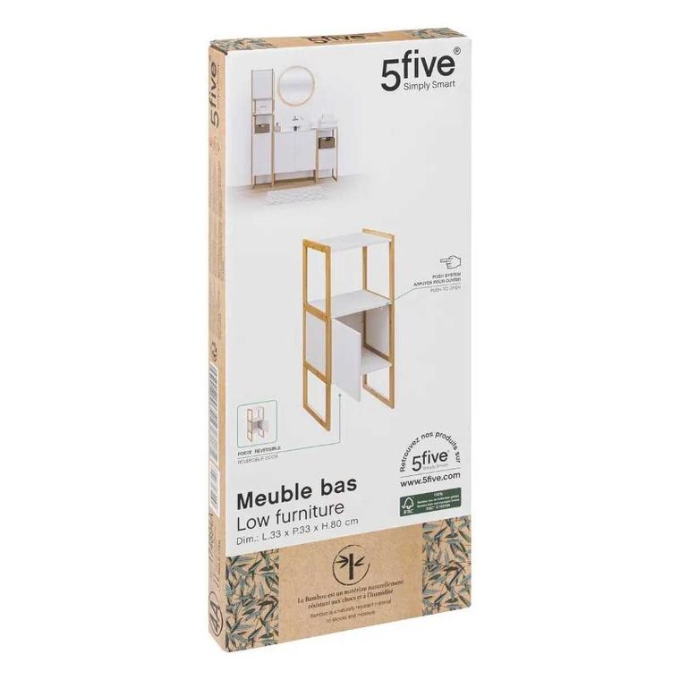 5five Simply Smart, szafka łazienkowa, Natureo, 33-33-80 cm