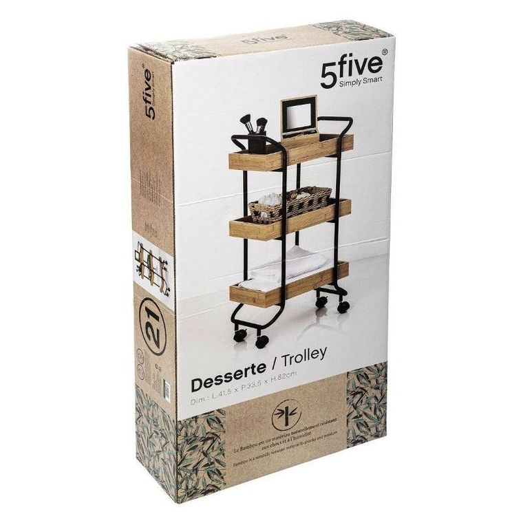 5five Simply Smart, wózek łazienkowy na kółkach, 3 poziomy