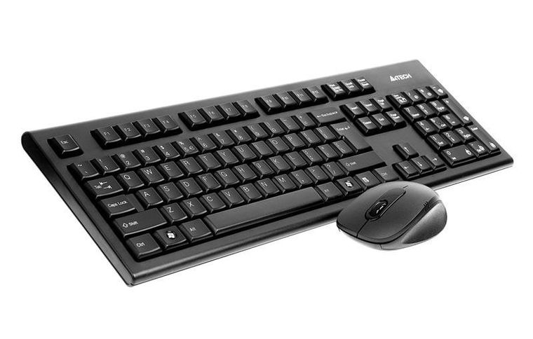A4 Tech, zestaw, klawiatura, mysz, V-Track, 2.4G 7100N, RF Nano, A4TKLA41220, membranowa, USB 2.0, czarny