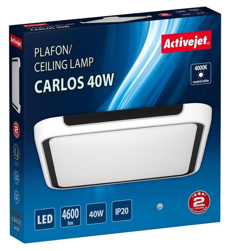 Activejet, Carlos, plafon LED, 40W