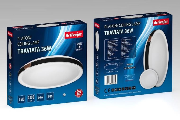 Activejet, Traviata, plafon LED, 36W