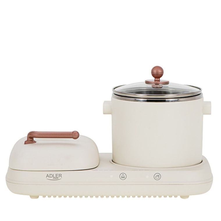 Adler, stacja śniadaniowa 2w1, grill i garnek do gotowania