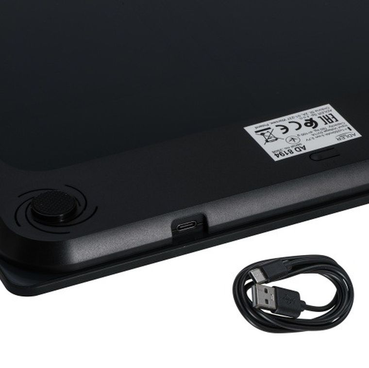 Adler, waga łazienkowa USB-C, akumulatorowa, do 180 kg