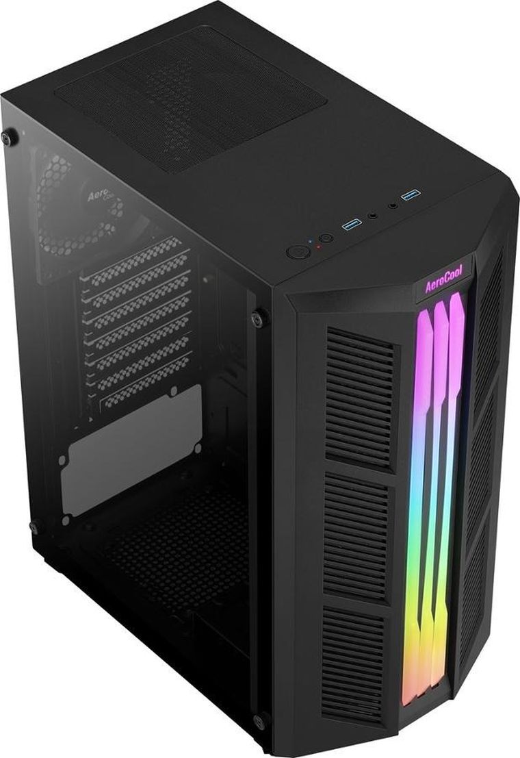 Aerocool, PGS Prime-G-BK-v1, obudowa komputerowa, RB, czarna