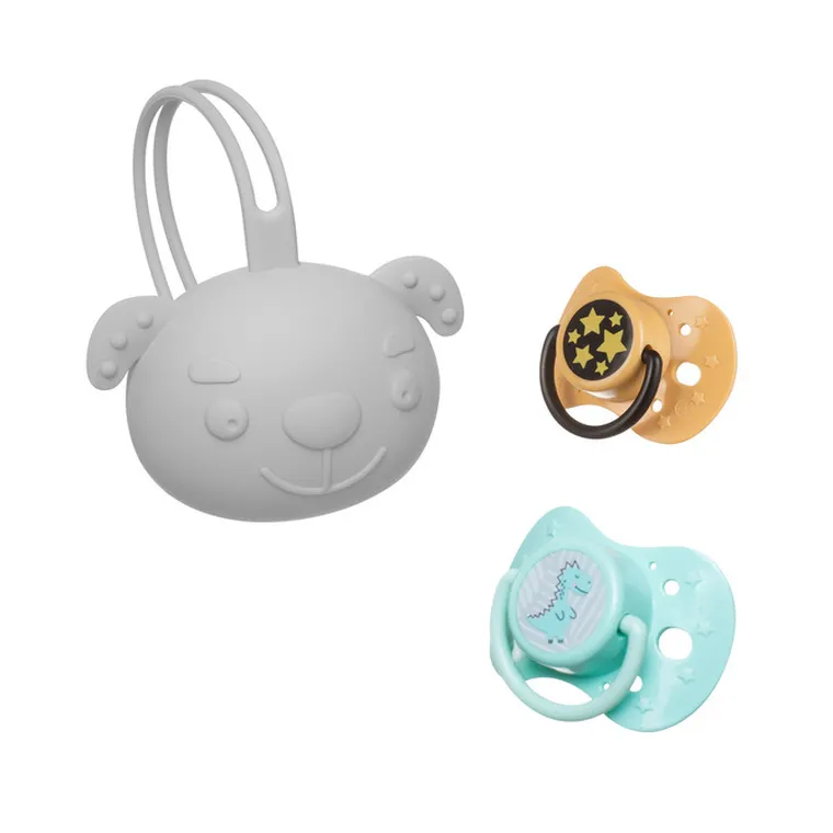 Akuku, silikonowy pojemnik na smoczek, piesek