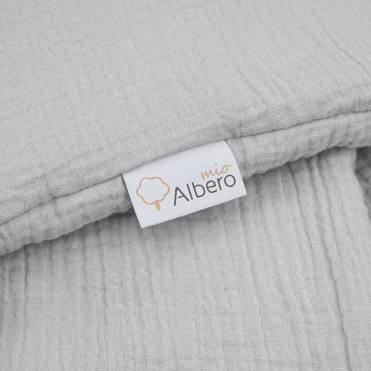 Albero Mio, otulacz muślinowy do fotelika, ocieplany, popiel