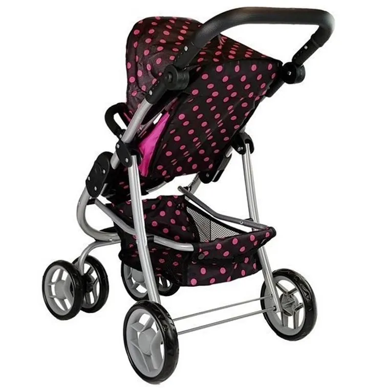 Alice, wózek spacerówka 2w1, z torbą, gondola, czarno-różowy
