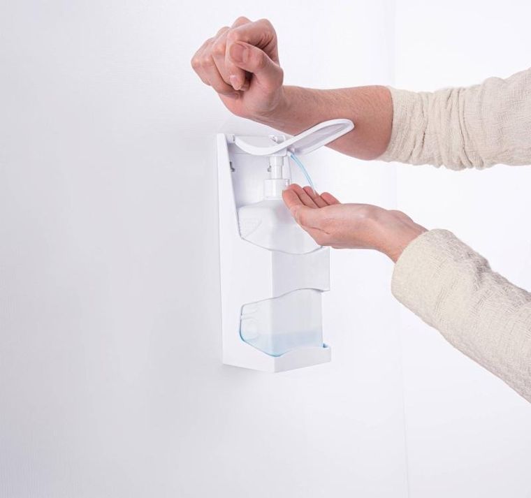 Allstar, dozownik na płyn do dezynfekcji, tworzywo sztuczne, 22-22-29 cm