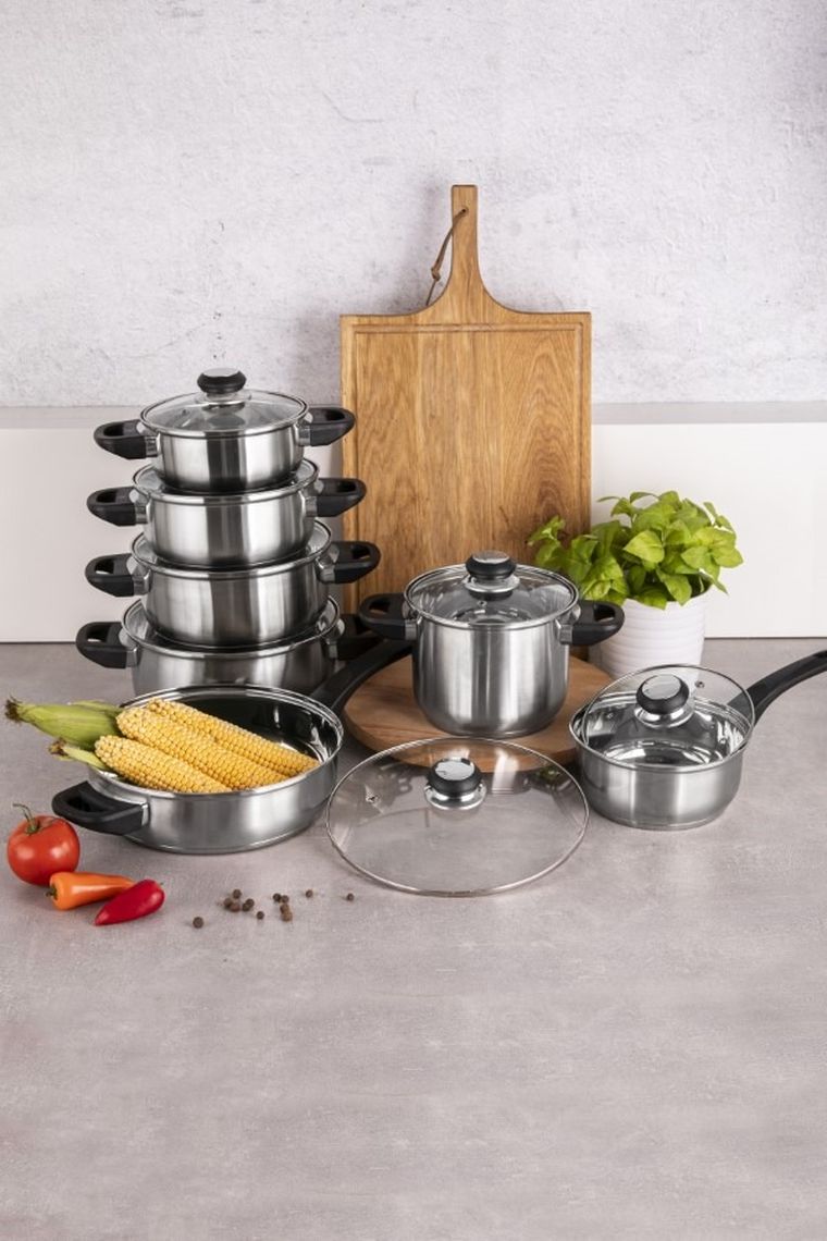 Altom Design, Emilio, garnek nierdzewny z pokrywą szklaną, 3,2l, 22 cm