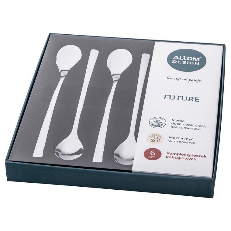 Altom Design, Future, komplet łyżeczek koktajlowych, 6 elementów