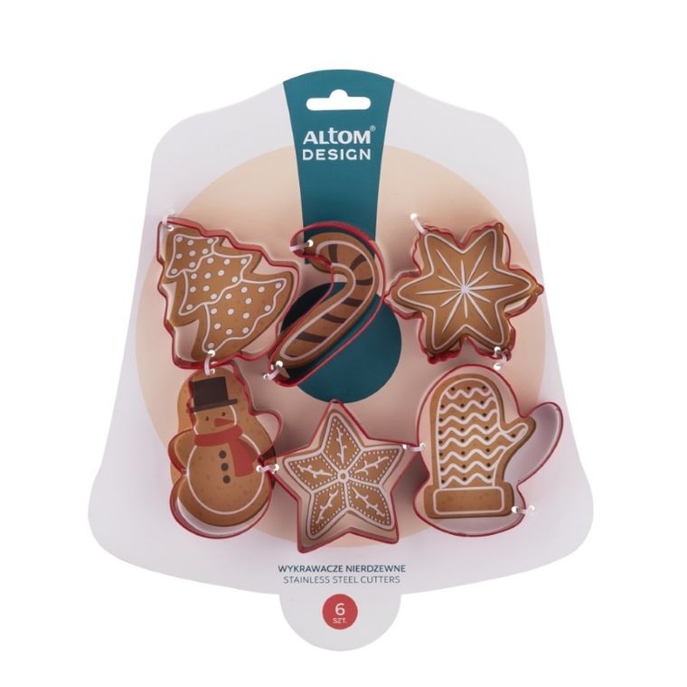 Altom Design, komplet 6 wykrawaczy nierdzewnych, Christmas Cookies