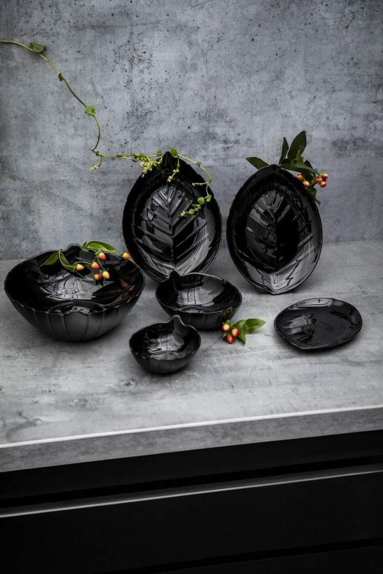 Altom Design, Nocturn, półmisek liść, 19-14 cm