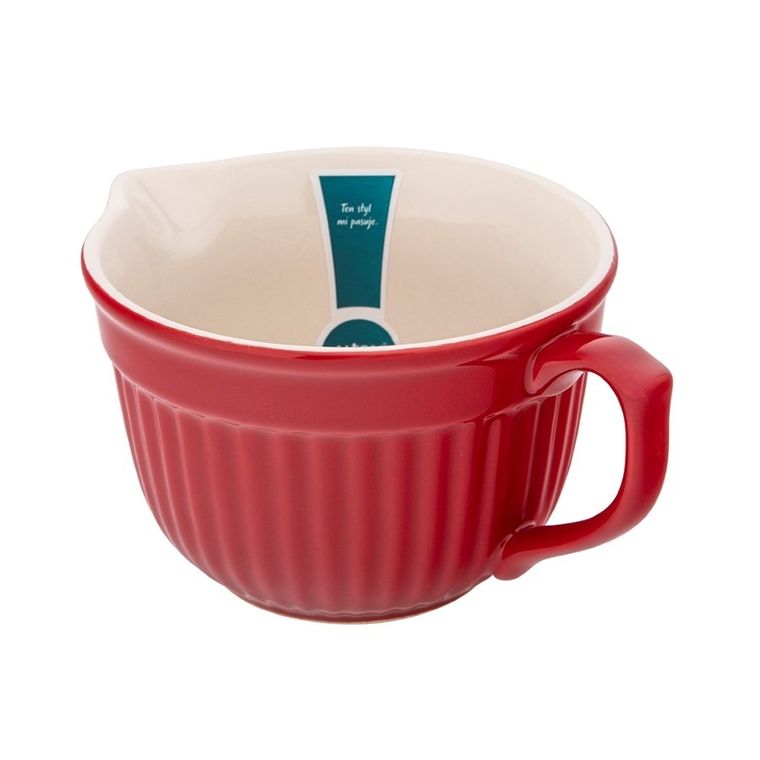 Altom Design, Red Chilli, naczynie ceramiczne z uchwytem i wylewką, 17,5-13,5-9 cm, 550 ml