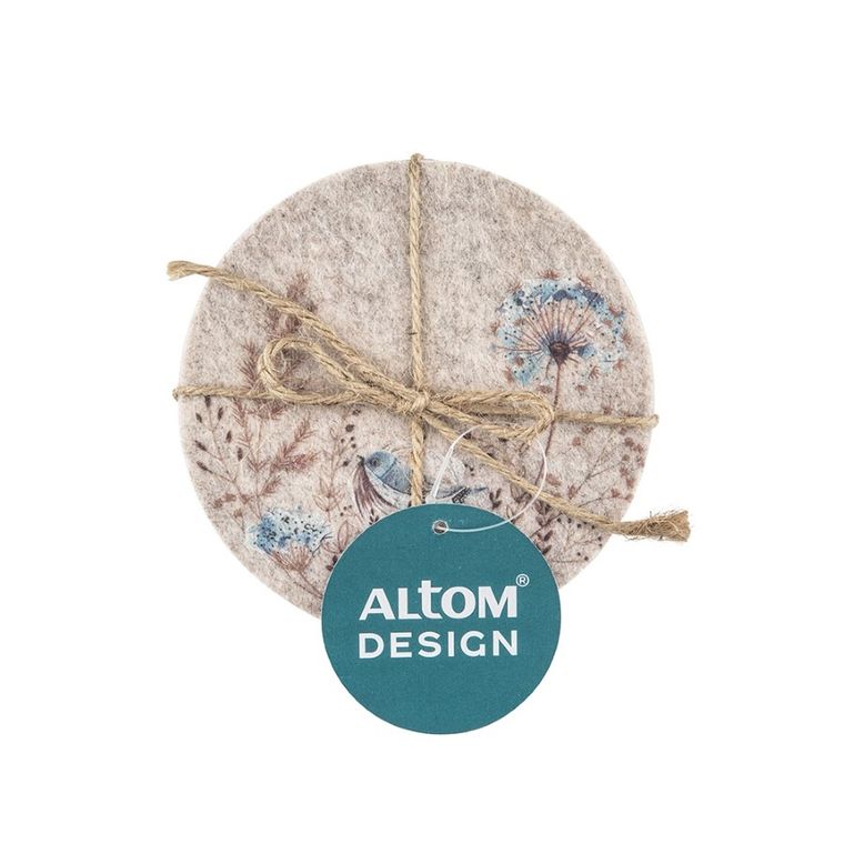 Altom Design, Serenity, podkładki filcowe, okrągłe, 10-10-0,3 cm, 4 szt.