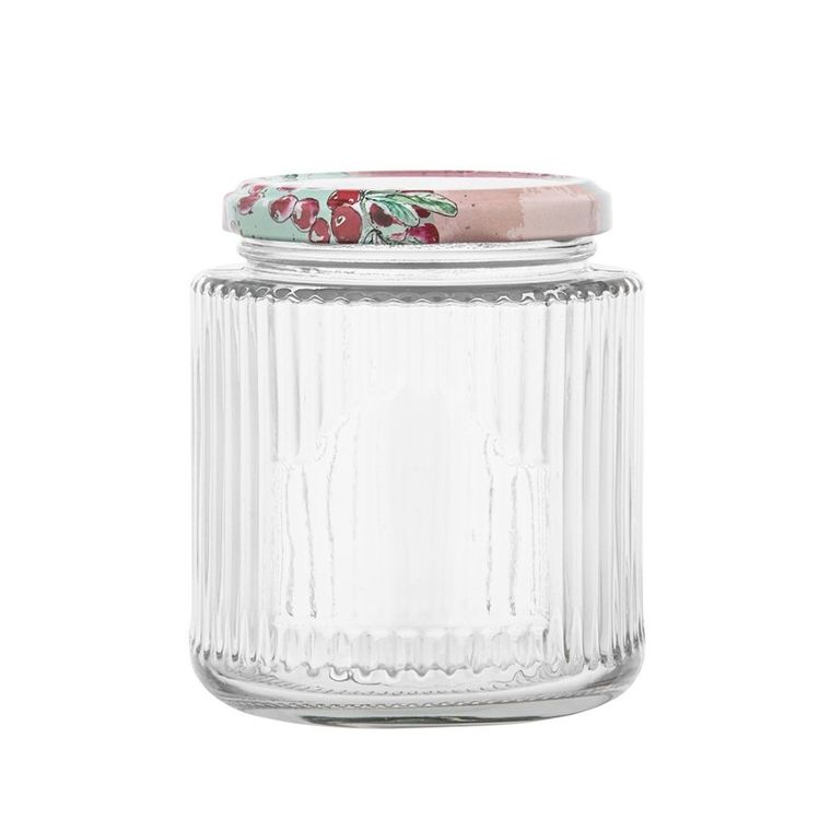 Altom Design, Spiżarnia pani domu, komplet 4 słoików, 350 ml, ryflowanych z 4 etykietami samoprzylepnymi