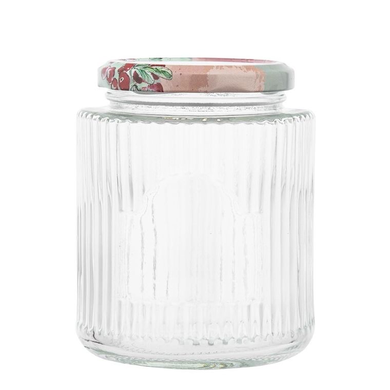 Altom Design, Spiżarnia pani domu, komplet 4 słoików, 450 ml, ryflowanych z 4 etykietami samoprzylepnymi