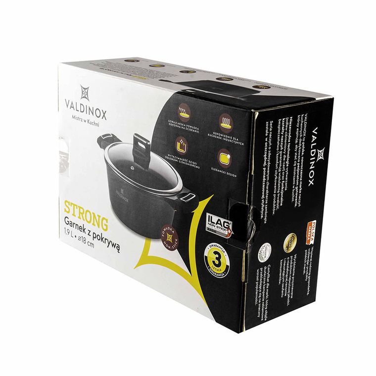 Altom Design, Valdinox, Strong garnek z pokrywą, 18 cm, 1,9l