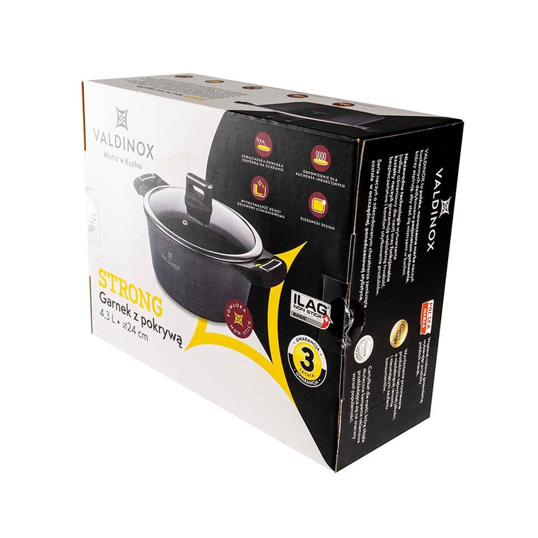 Altom Design, Valdinox, Strong garnek z pokrywą, 24 cm, 4,3l