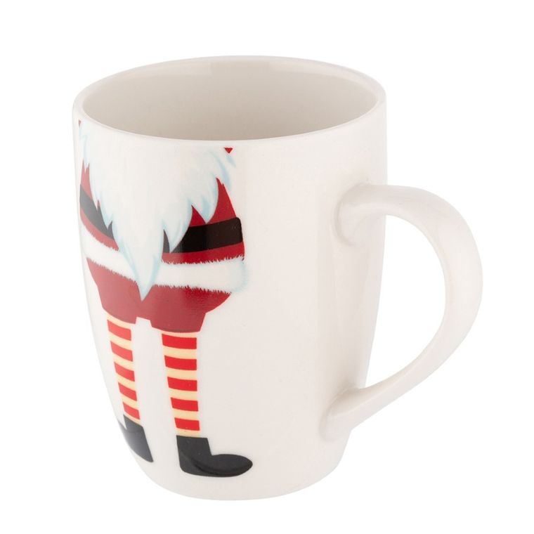 Altom Design, zimowy kubek baryłka nbc, 340 ml, z maskotką, Mikołaj, w opasce