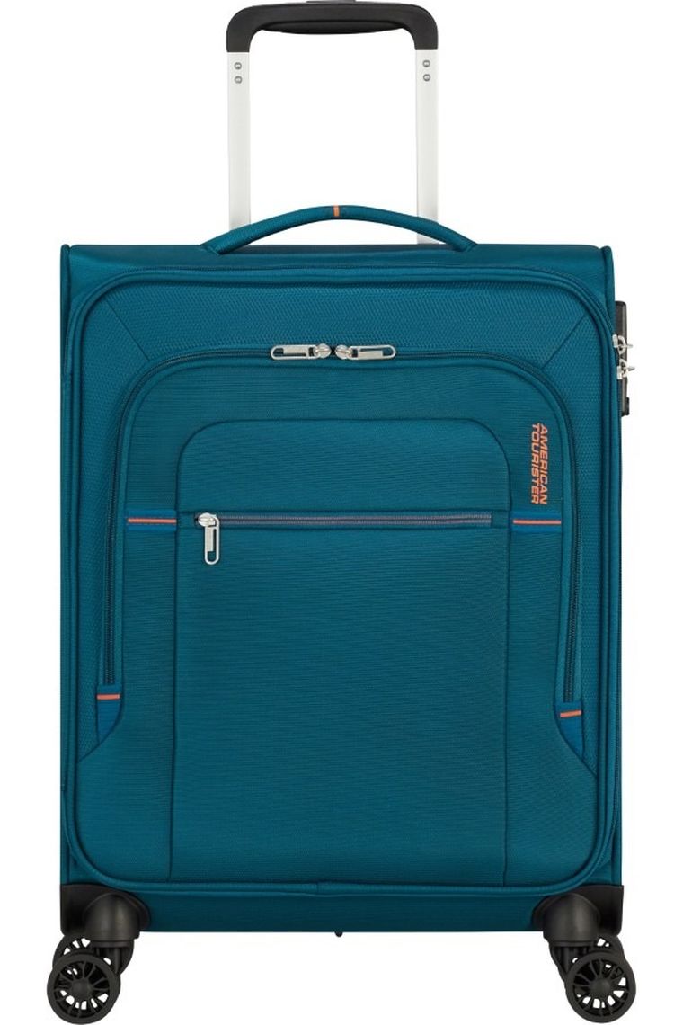 American Tourister, Crosstrack Spinner, walizka, navy/orange, 55-40-20 cm