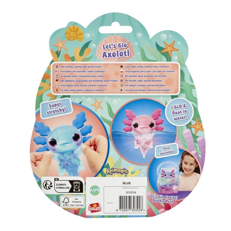 AniMagic, Let's Glo Axolotl, figurka interaktywna, różowa