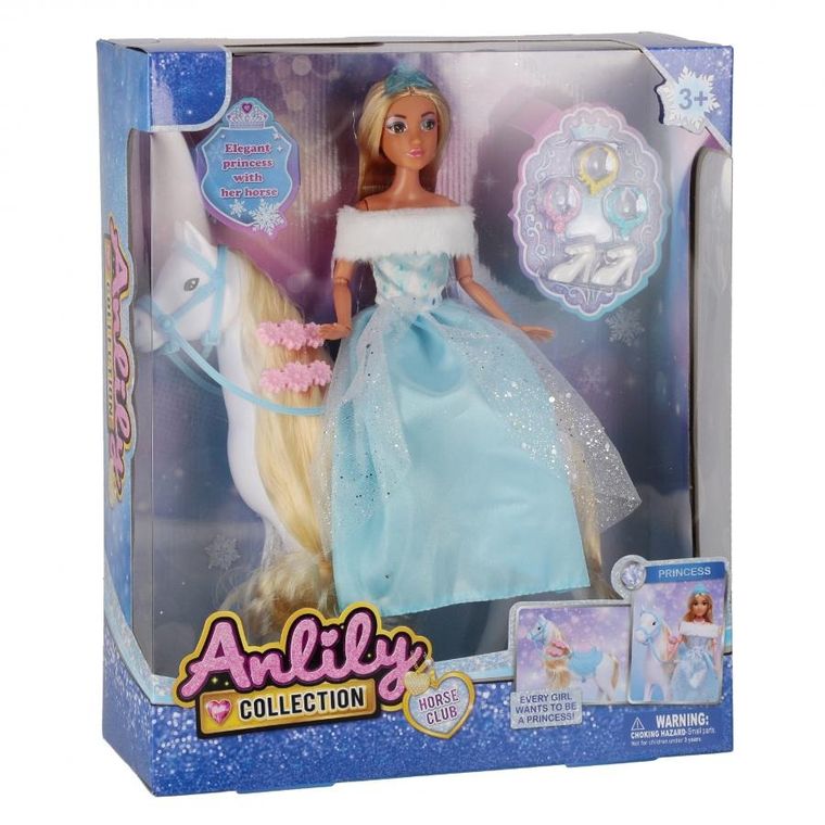 Anlily, lalka księżniczka z koniem i akcesoriami, 29 cm