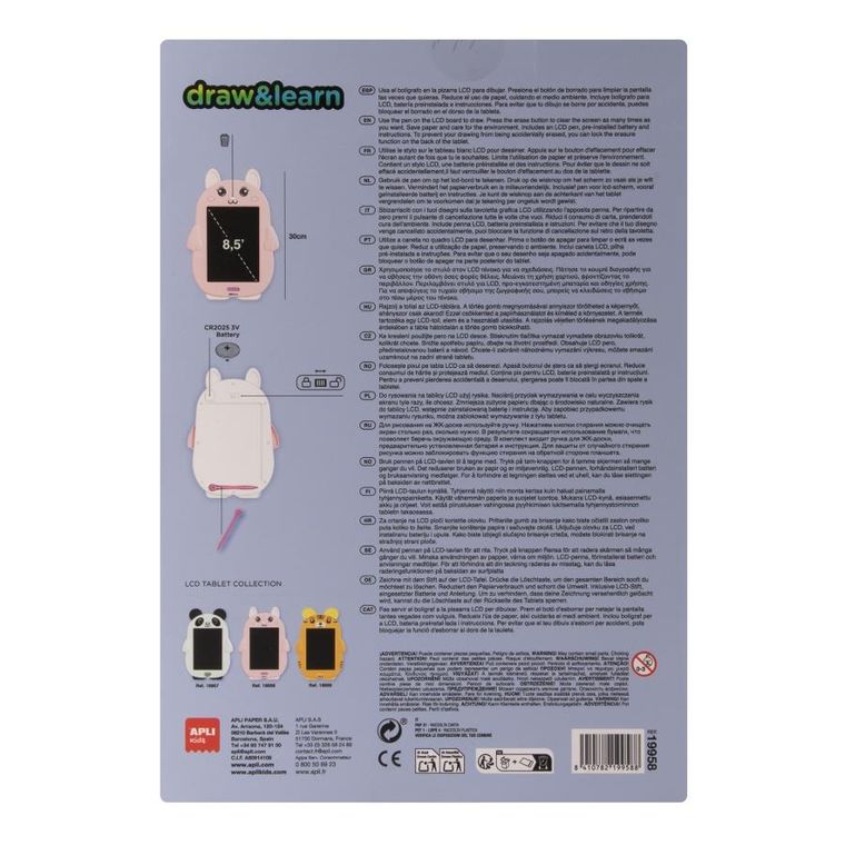 Apli Kids, magiczny tablet do rysowania LCD, królik