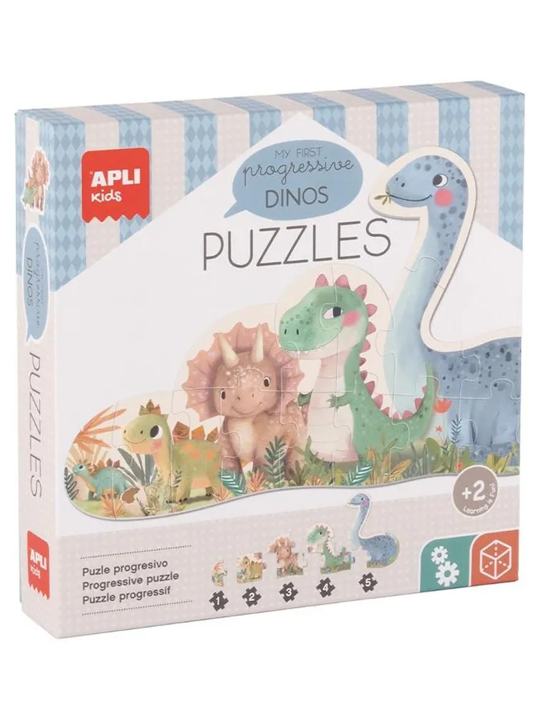 Apli Kids, My First, Dinozaury, puzzle progresywne, 15 elementów