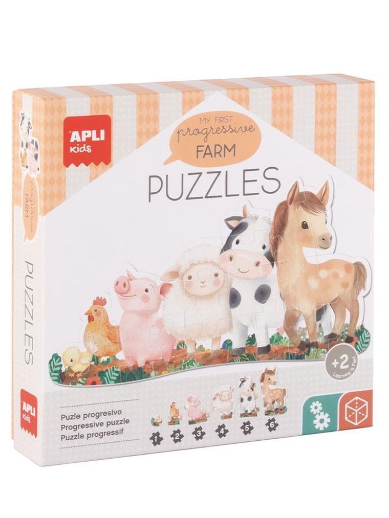 Apli Kids, My First, Farma, puzzle progresywne, 21 elementów