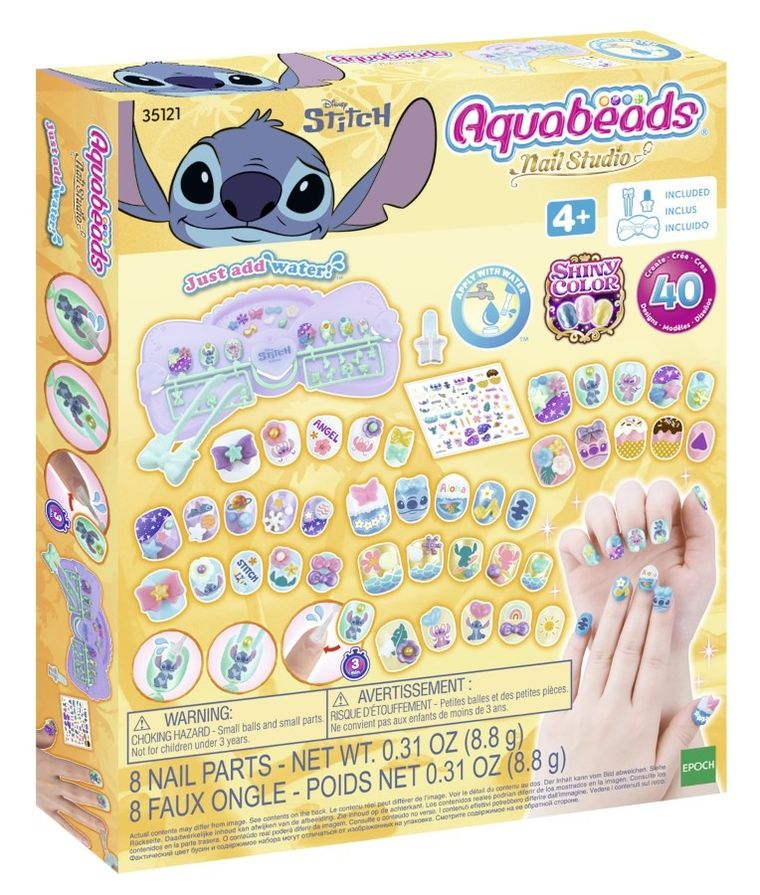 Aquabeads, Lilo i Stitch, Nail Studio, zestaw kreatywny do stylizacji paznokci, 35121