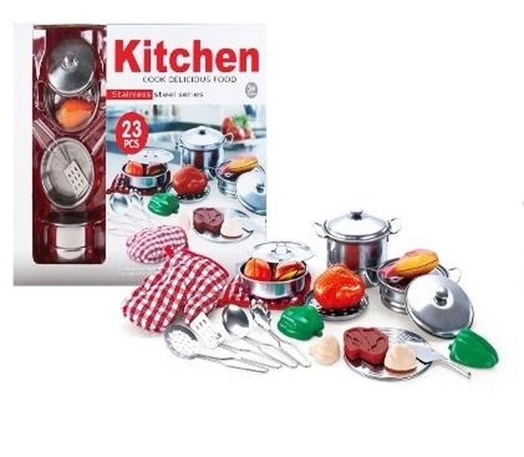 Artyk, zestaw metalowych garnków z akcesoriami, 23 elementy