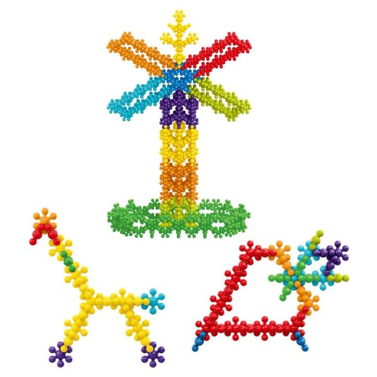 Askato, Klocki Małych Geniuszy, Kwiatki i kulki, 160 elementów