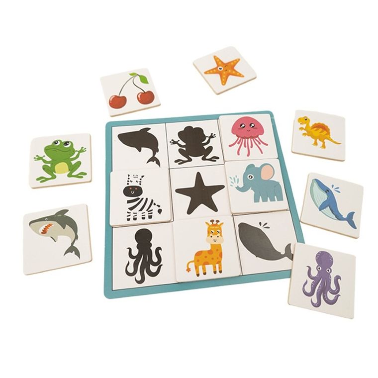 Askato, Pomysłowy skrzat, cienie i kształty, drewniana układanka