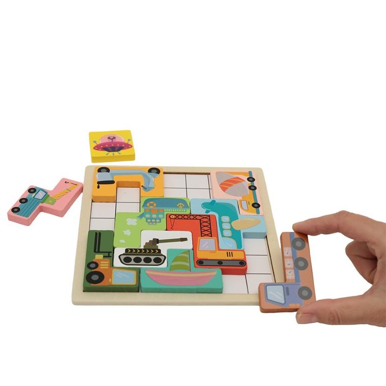 Askato, Pomysłowy skrzat, sprytne pojazdy, drewniana układanka