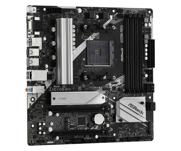 Asrock, płyta główna, A520M Pro4 AM4 4DDR4 HDMI/DP/VGA M.2 mATX