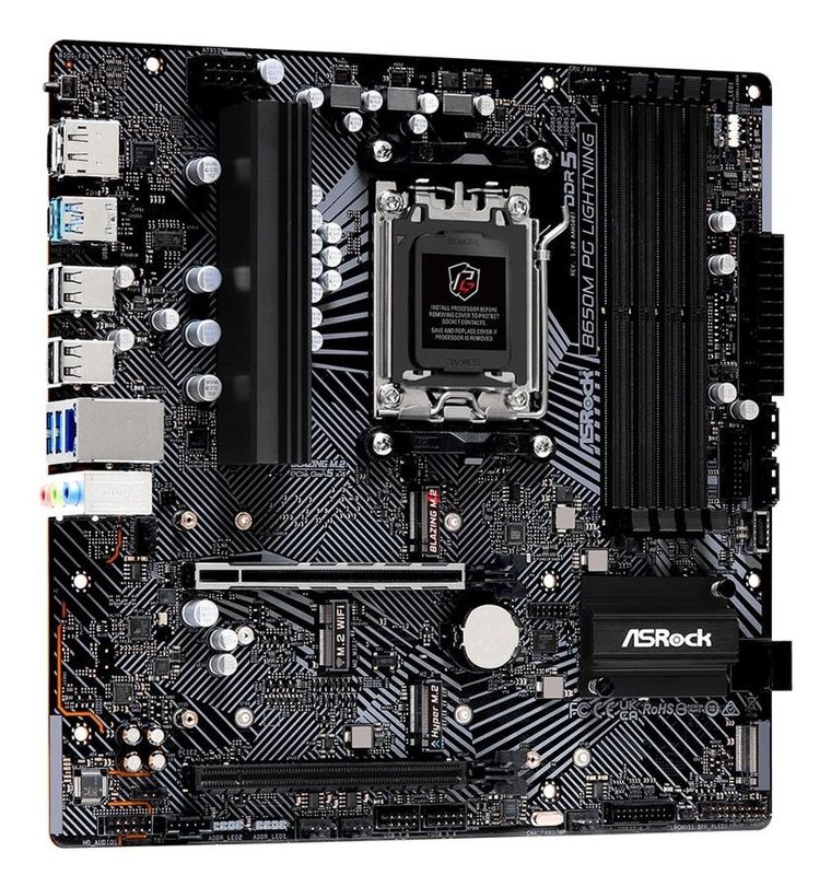 Asrock, płyta główna, B650M PG LIGHTNING AM5 4DDR5 HDMI/DP mATX
