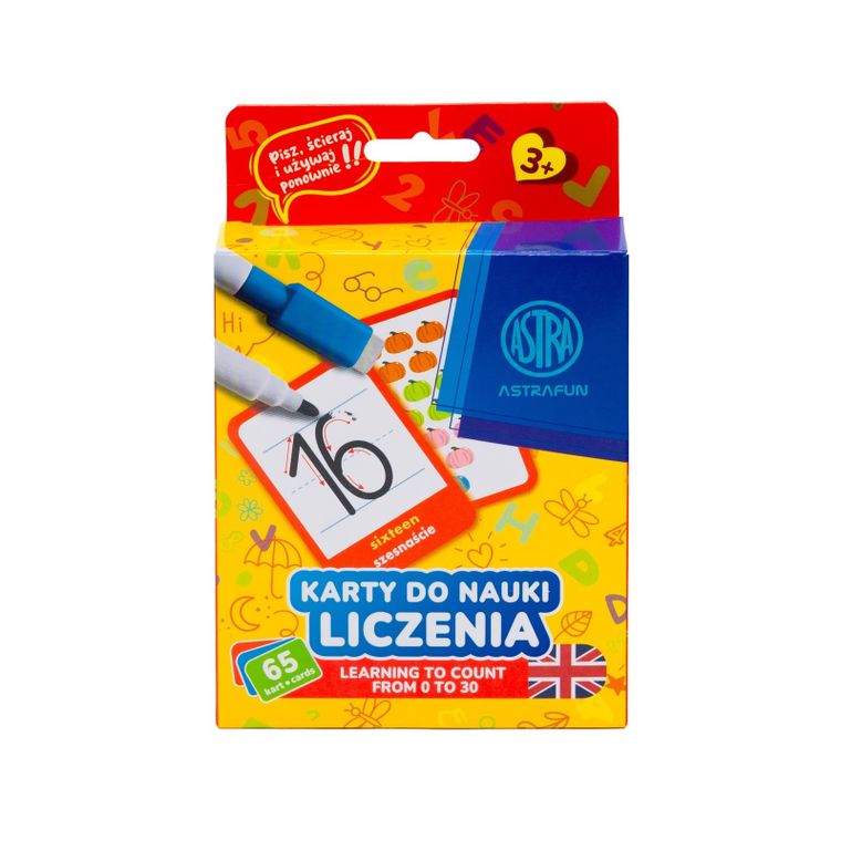 Astra, Astrafun, karty edukacyjne pisz i ścieraj do nauki alfabetu, liczenia, mnożenia, zegaru