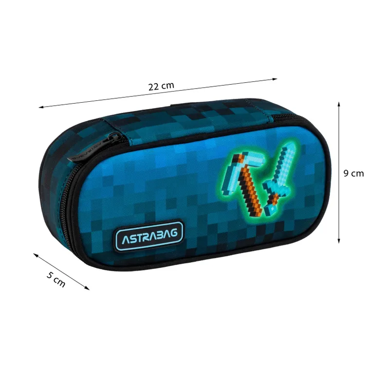 Astrabag, piórnik owalny, Blue Pixel
