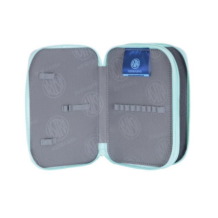 Astrabag, piórnik rozkładany, podwójny, z wyposażeniem, Teddy Panda