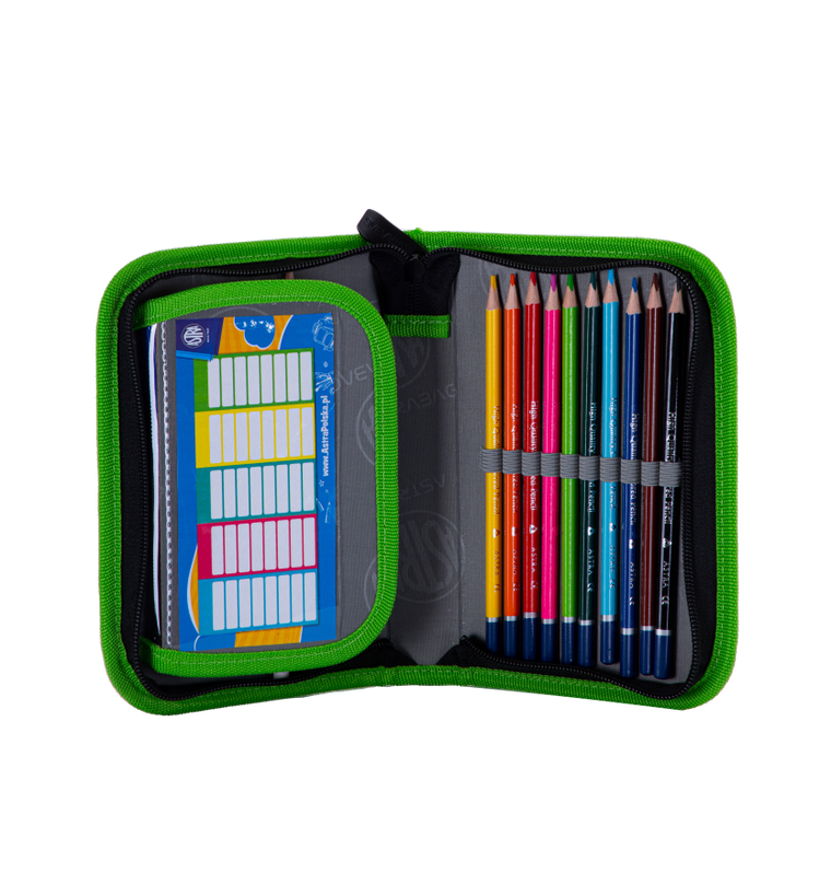 Astrabag, piórnik rozkładany, pojedynczy, z wyposażeniem, Football Motion