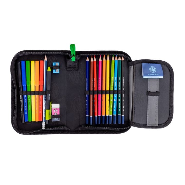 Astrabag, piórnik rozkładany, pojedynczy, z wyposażeniem, Neo Football