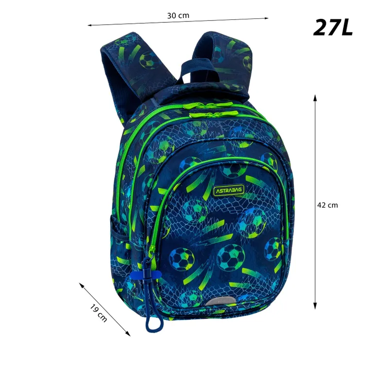 Astrabag, plecak szkolny, 3-komorowy, Football