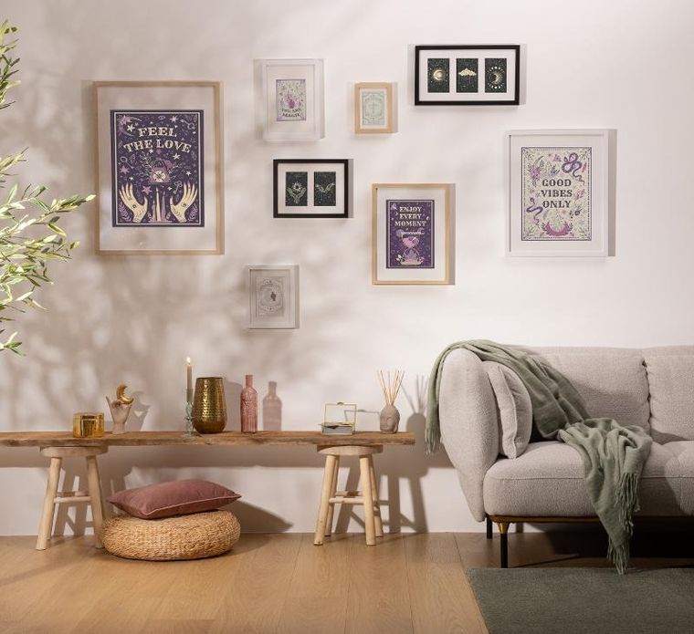 Atmosphera, drewniany stołek, Nyar, średnica 28 cm