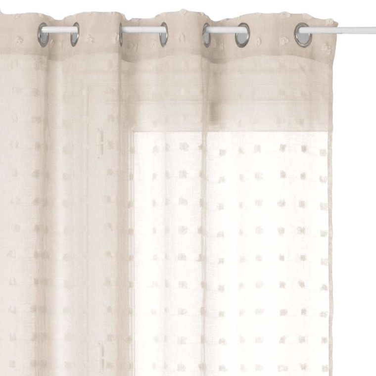 Atmosphera, firana gotowa na przelotkach, 140-240 cm, beżowa z kropeczkami
