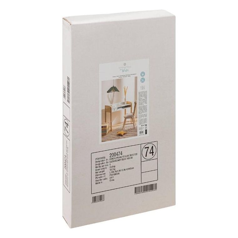 Atmosphera for kids, biurko dziecięce w skandynawskim stylu, nogi z drewna z recyklingu, 100-52-85 cm