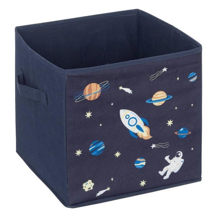 Atmosphera for kids, pudełka na zabawki do regału typu kallax, Space, 2 szt., 29-29-29 cm