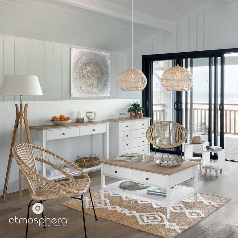 Atmosphera, lampa rattanowa nad stół, Kita, ø 38 cm