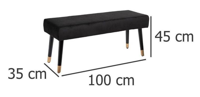 Atmosphera, ławka tapicerowana do salonu, Living, czarna